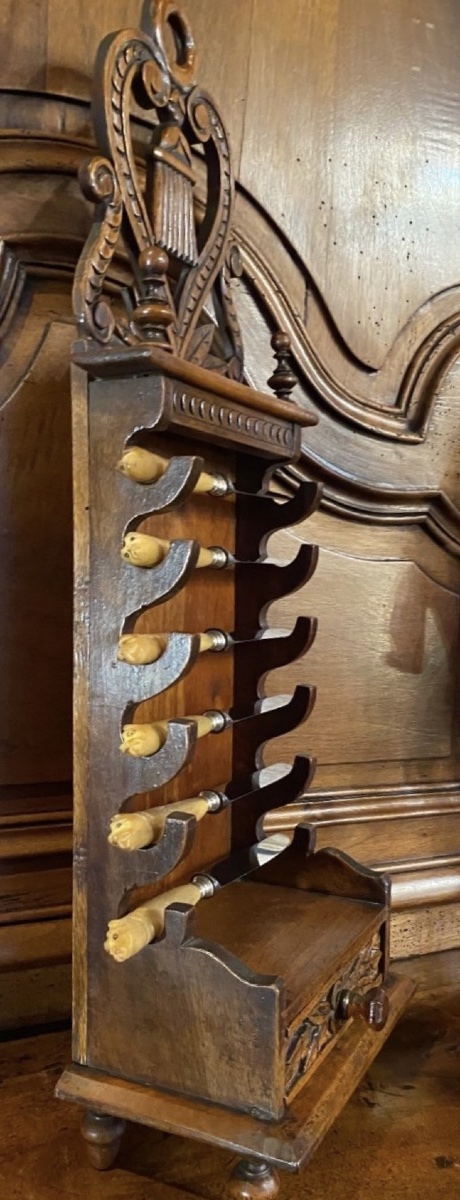 Provençal Knife Block Or Knife Holder Made Of Walnut-photo-4