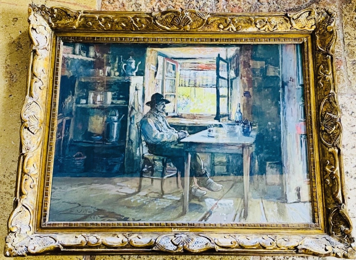 INTÉRIEUR PAYSAN PAR EUGÈNE VILLON (1879-1951)-photo-3