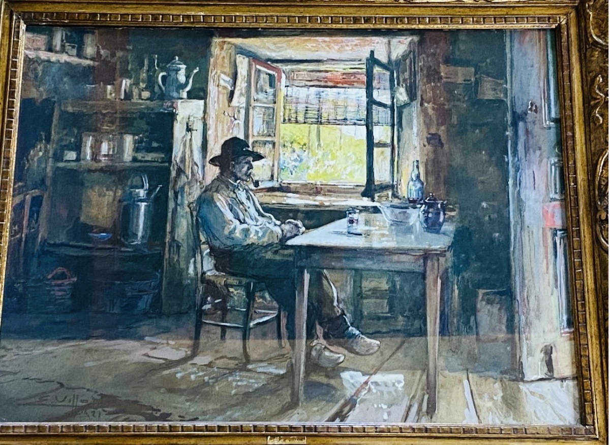 INTÉRIEUR PAYSAN PAR EUGÈNE VILLON (1879-1951)-photo-2