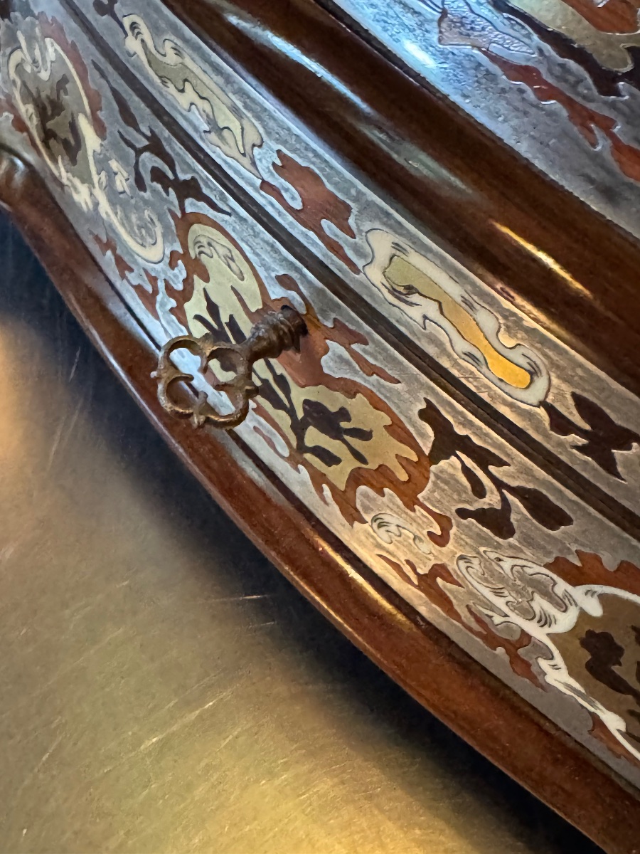 Important Boulle Marquetry Chest With A Tin Bottom, Napoleon III Period-photo-4