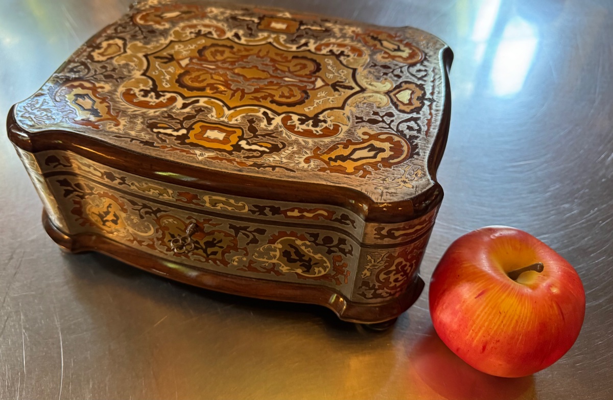 Important Boulle Marquetry Chest With A Tin Bottom, Napoleon III Period-photo-2
