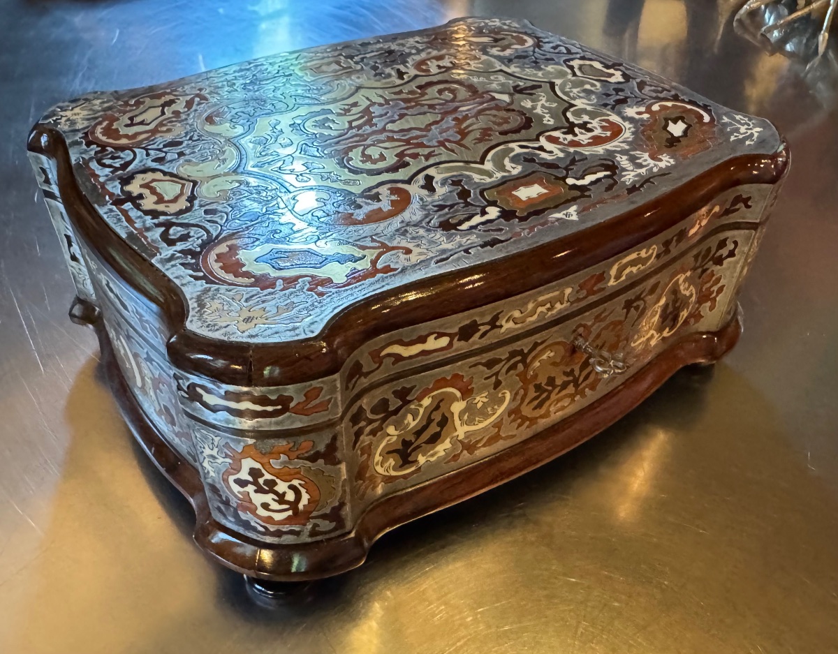 Important Boulle Marquetry Chest With A Tin Bottom, Napoleon III Period-photo-4