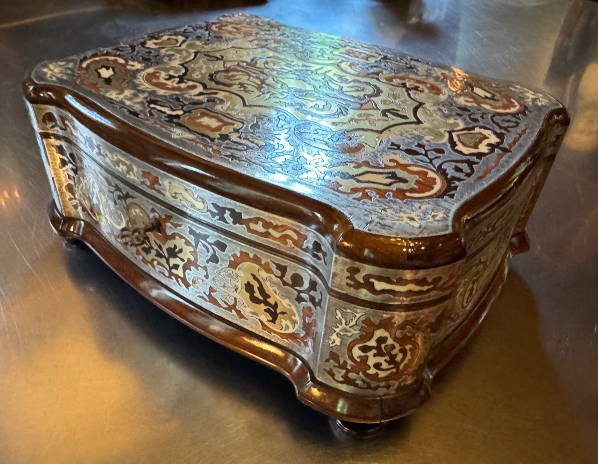 Important Boulle Marquetry Chest With A Tin Bottom, Napoleon III Period