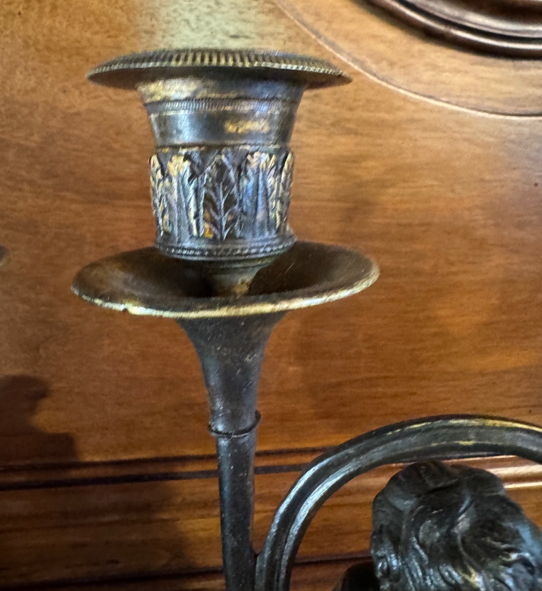Putti With Hunting Horn, Lamp Holders In Bronze, Late 19th Century-photo-2
