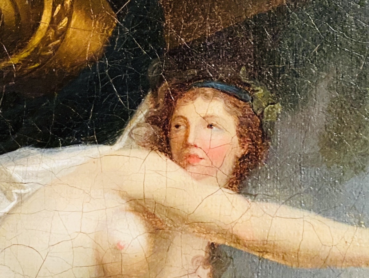 Bacchant With Cymbals, Neoclassical Oil On Canvas Attributed To Jean-simon Berthélémy (1743–18-photo-7