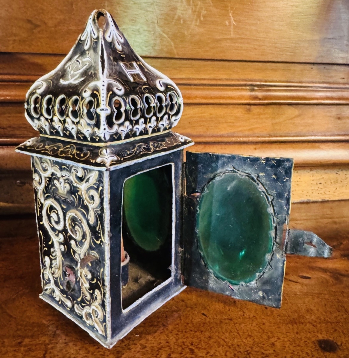 Limoges Enamel Carriage Lantern Depicting Henri II And Diane De Poitiers, Early 10th Century-photo-3