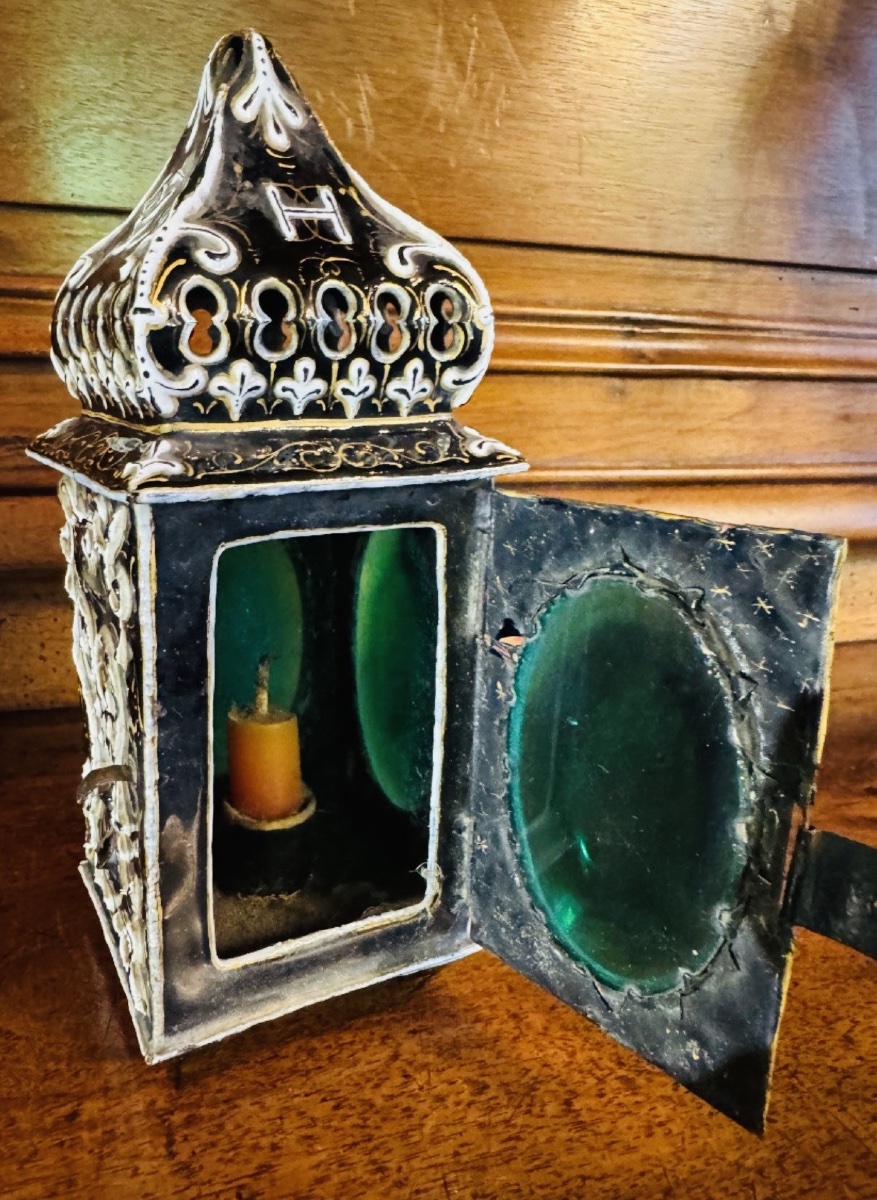 Limoges Enamel Carriage Lantern Depicting Henri II And Diane De Poitiers, Early 10th Century-photo-4