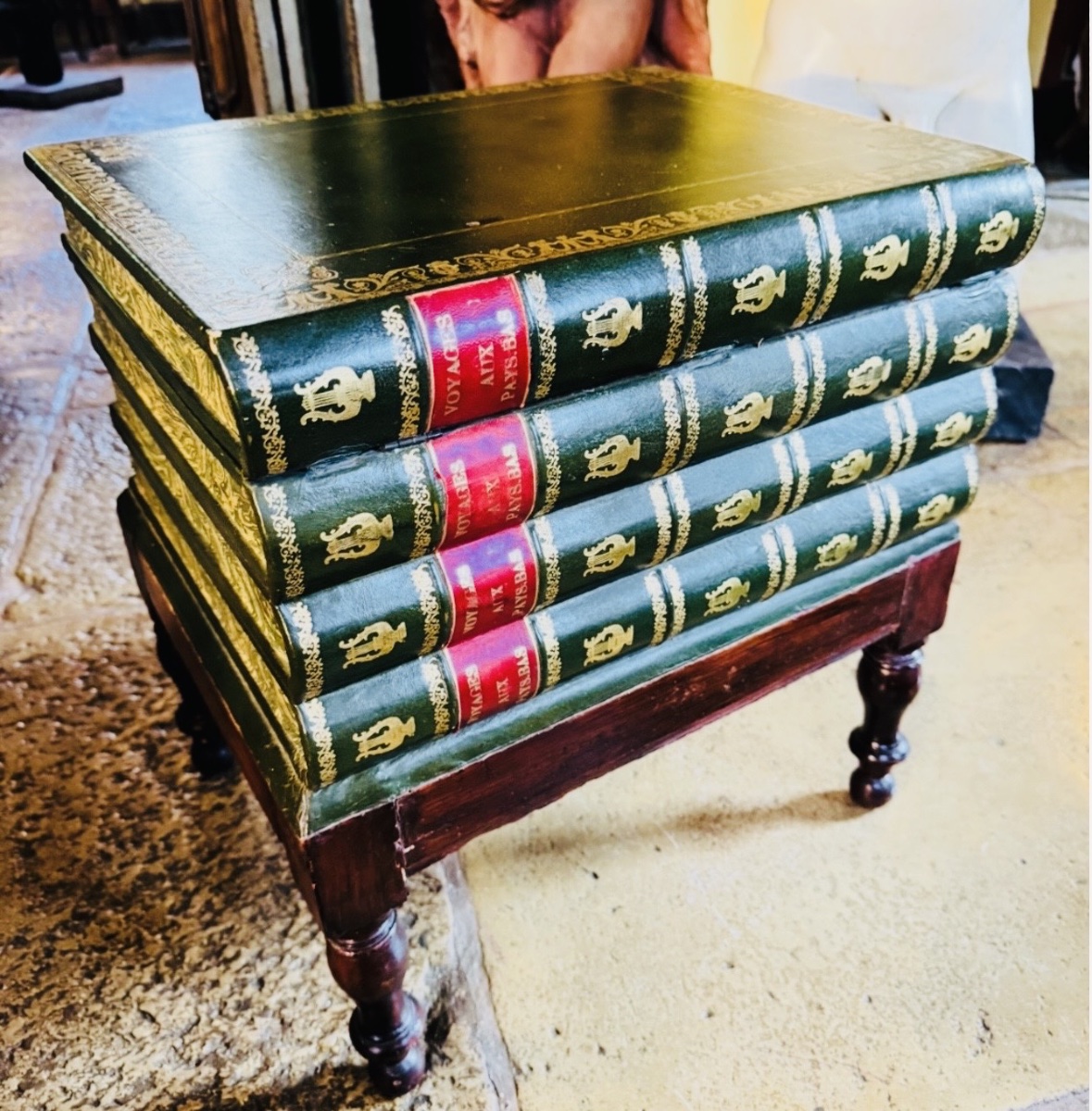 An Unusual Toilet Stool Shaped Like A Stack Of Books, Early 20th Century-photo-4