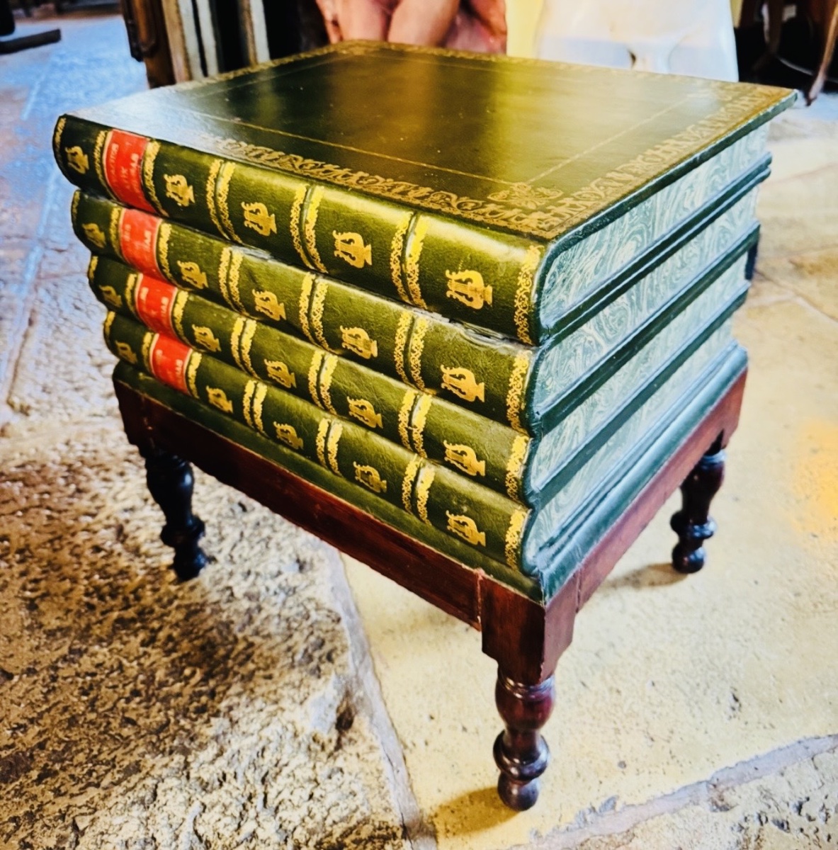 An Unusual Toilet Stool Shaped Like A Stack Of Books, Early 20th Century