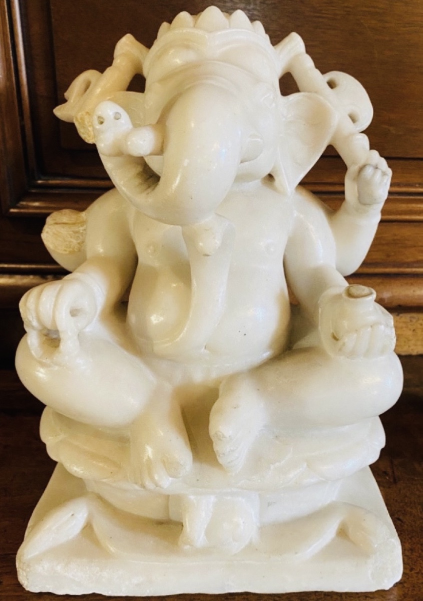 Alabaster Ganesh, Hindu God Of Prosperity - India, Early 20th* Century-photo-1