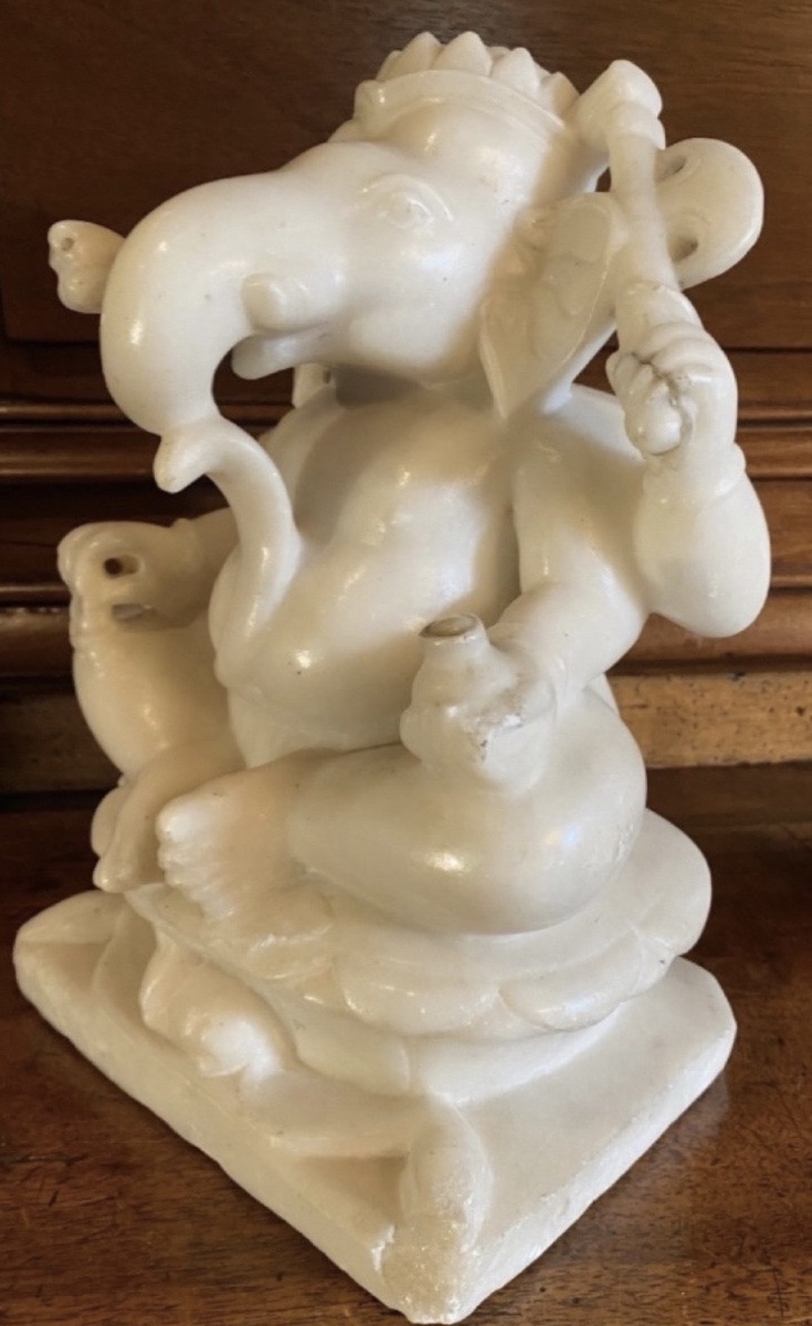 Alabaster Ganesh, Hindu God Of Prosperity - India, Early 20th* Century