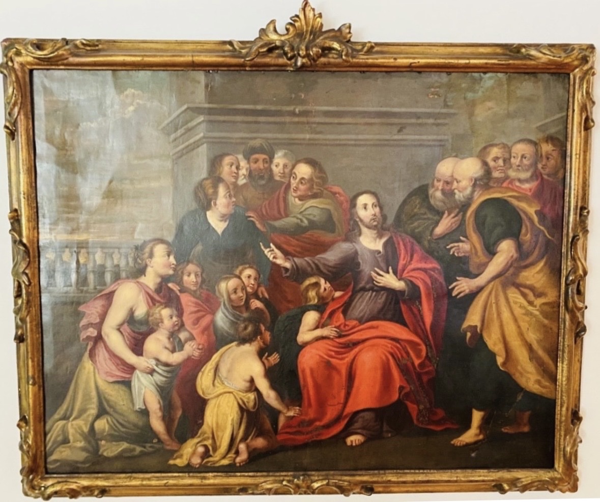 JÉSUS ET LES PETITS ENFANTS, GRANDE HUILE SUR CUIVRE, ÉCOLE ITALIENNE VERS 1700-photo-2