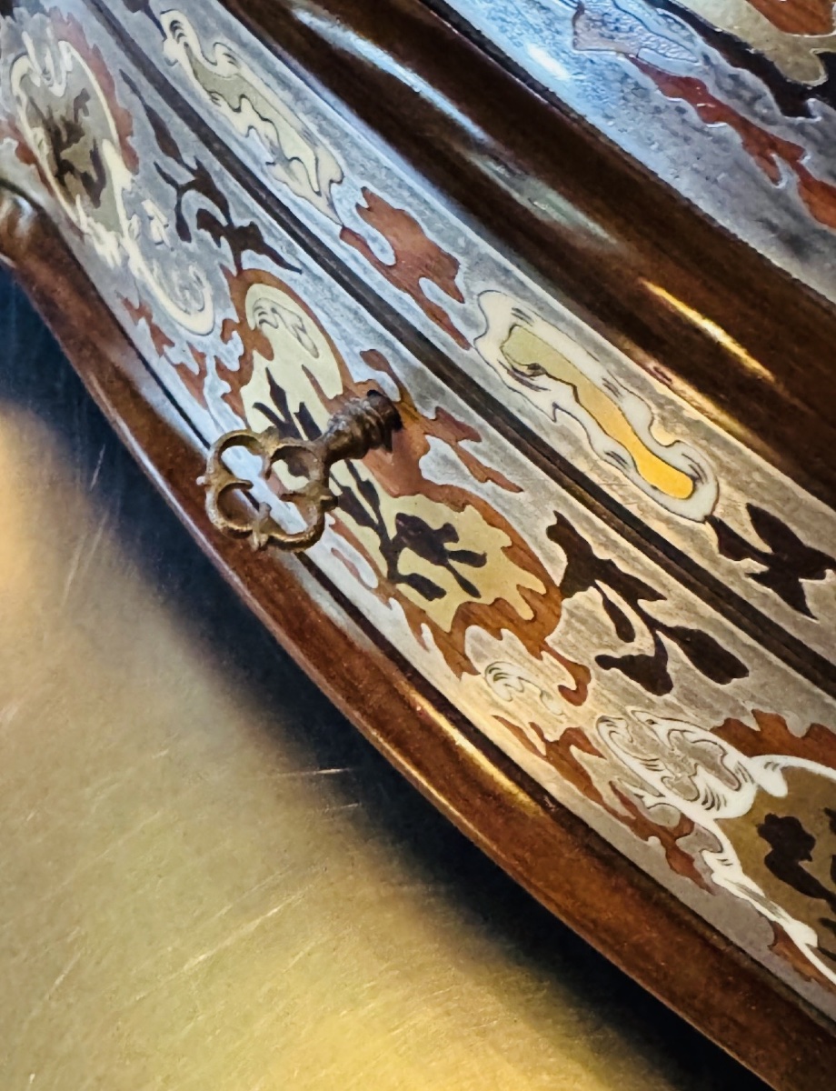 Important Boulle Marquetry Chest With A Tin Bottom, Napoleon III Period-photo-1