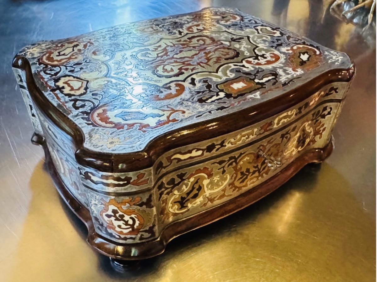 Important Boulle Marquetry Chest With A Tin Bottom, Napoleon III Period