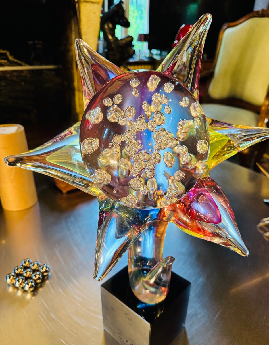 Roberto Camozzo — Large Murano Glass Flower, 20th Century-photo-4