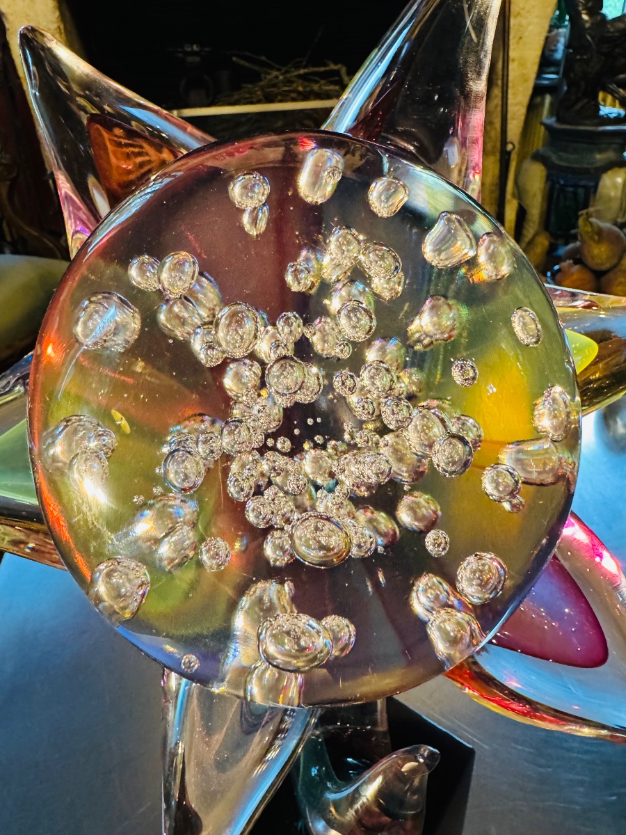 Roberto Camozzo — Large Murano Glass Flower, 20th Century-photo-5