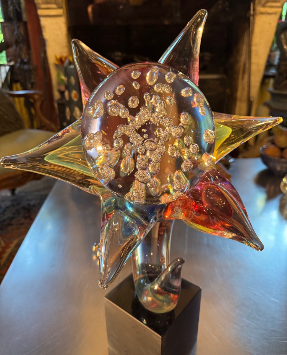Roberto Camozzo — Large Murano Glass Flower, 20th Century-photo-6