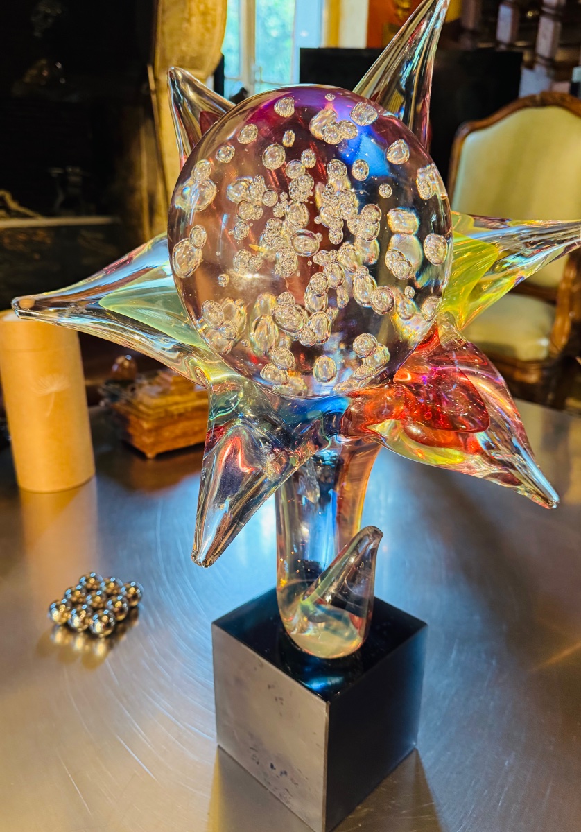 Roberto Camozzo — Large Murano Glass Flower, 20th Century