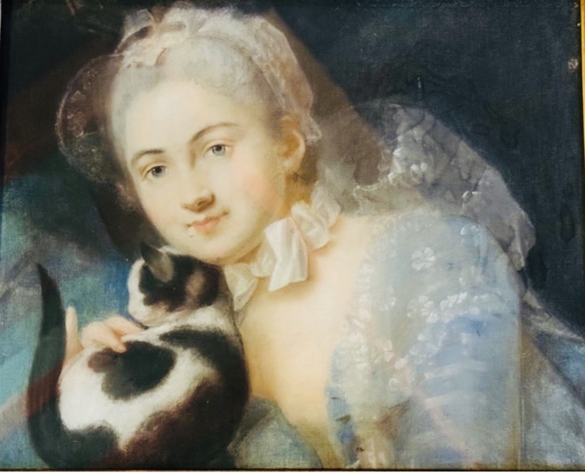 PAIRE DE PASTELS ROMANTIQUES AUX JEUNES FEMMES, ÉPOQUE XIX® SIÈCLE-photo-3