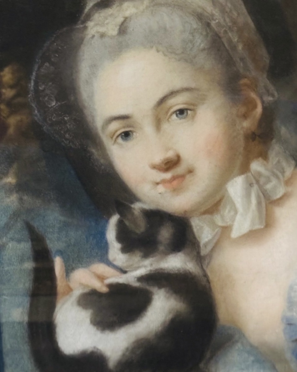 PAIRE DE PASTELS ROMANTIQUES AUX JEUNES FEMMES, ÉPOQUE XIX® SIÈCLE