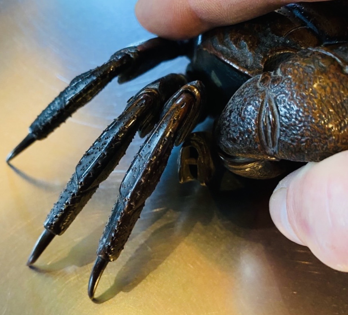 Articulated Bronze Jizai Okimono Crab - Japan, Meiji Period-photo-2