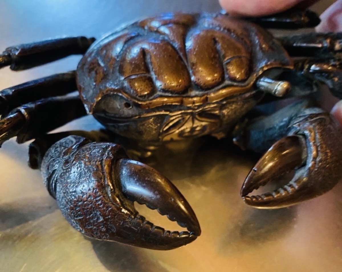Articulated Bronze Jizai Okimono Crab - Japan, Meiji Period-photo-3