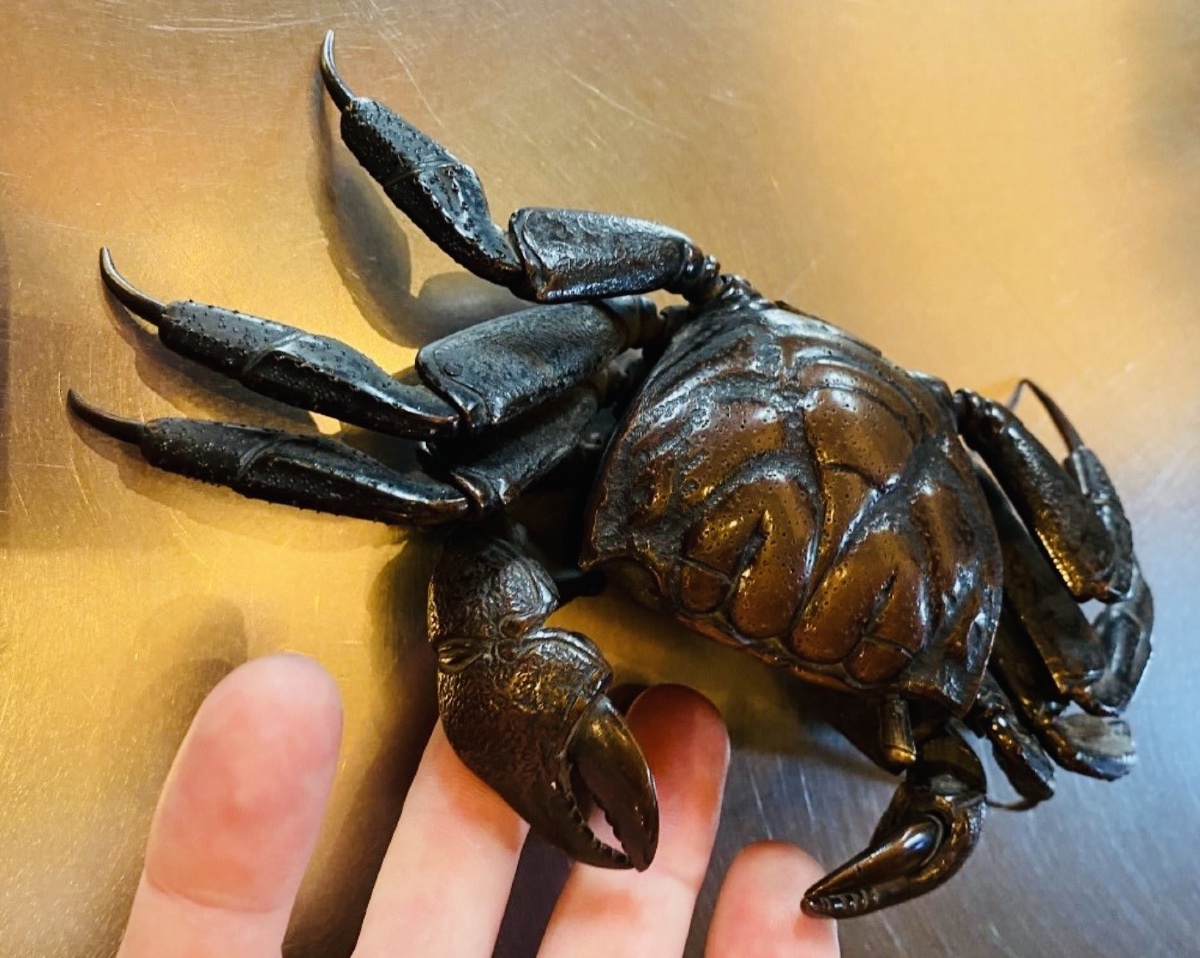Articulated Bronze Jizai Okimono Crab - Japan, Meiji Period-photo-4
