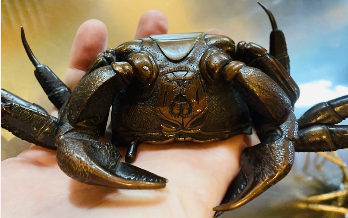 Articulated Bronze Jizai Okimono Crab - Japan, Meiji Period-photo-1