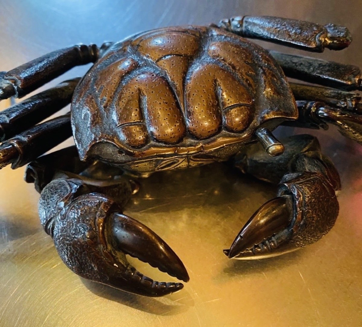 Articulated Bronze Jizai Okimono Crab - Japan, Meiji Period-photo-2