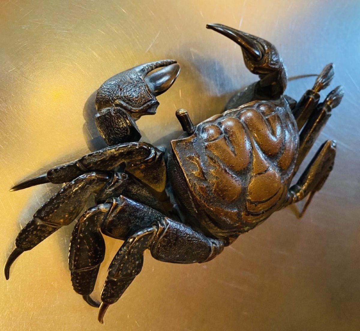 Articulated Bronze Jizai Okimono Crab - Japan, Meiji Period-photo-6