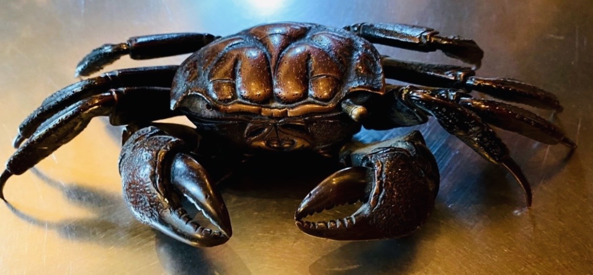 Articulated Bronze Jizai Okimono Crab - Japan, Meiji Period-photo-8
