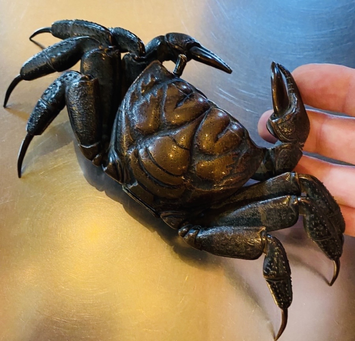 Articulated Bronze Jizai Okimono Crab - Japan, Meiji Period