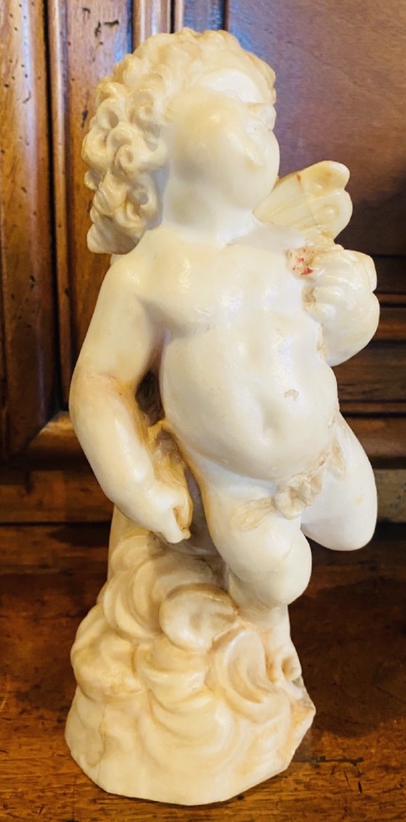 Zephyr, A Charming Albastre Statue — Italy, First Half Of The 18th Century-photo-2