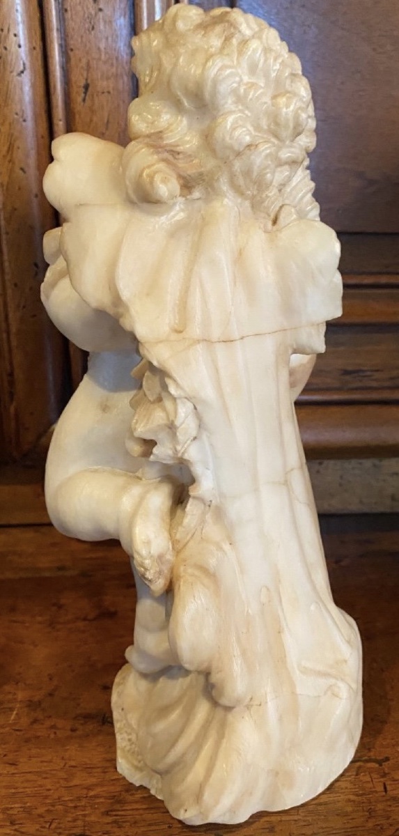 Zephyr, A Charming Albastre Statue — Italy, First Half Of The 18th Century-photo-4
