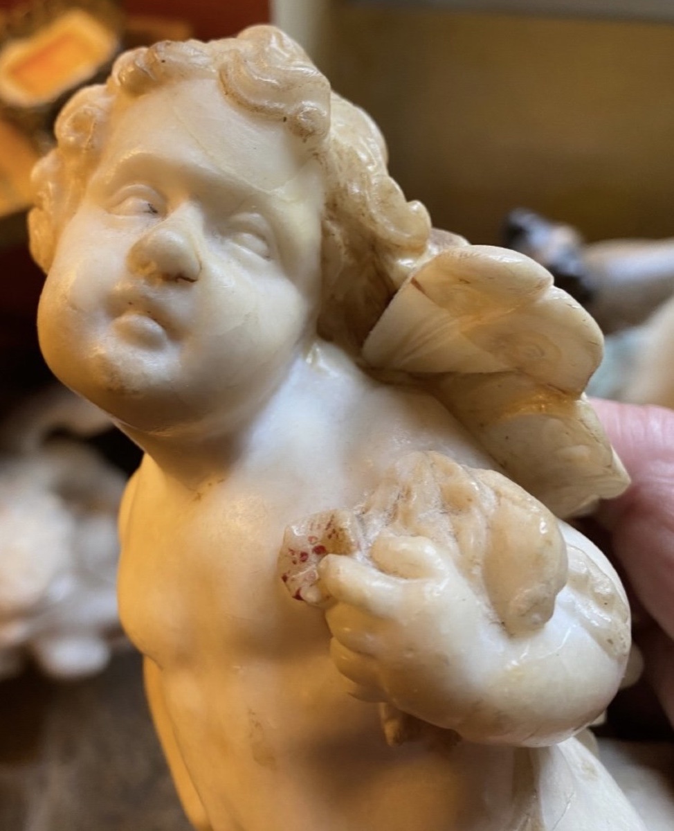 Zephyr, A Charming Albastre Statue — Italy, First Half Of The 18th Century-photo-1