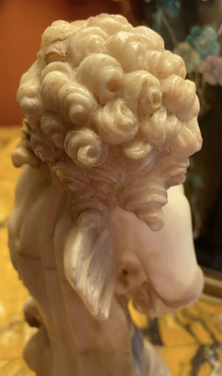 Zephyr, A Charming Albastre Statue — Italy, First Half Of The 18th Century-photo-4