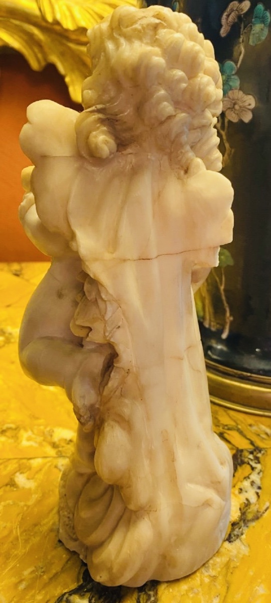 Zephyr, A Charming Albastre Statue — Italy, First Half Of The 18th Century-photo-6