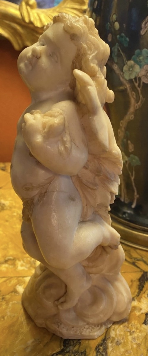 Zephyr, A Charming Albastre Statue — Italy, First Half Of The 18th Century-photo-7