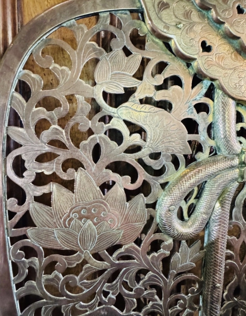 Important Keman En Bronze Doré – Ornement De Temple Japonais – Époque Meiji, XIXᵉ Siècle-photo-1
