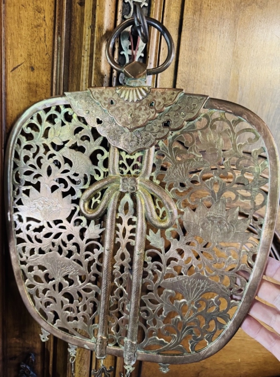 Important Keman En Bronze Doré – Ornement De Temple Japonais – Époque Meiji, XIXᵉ Siècle