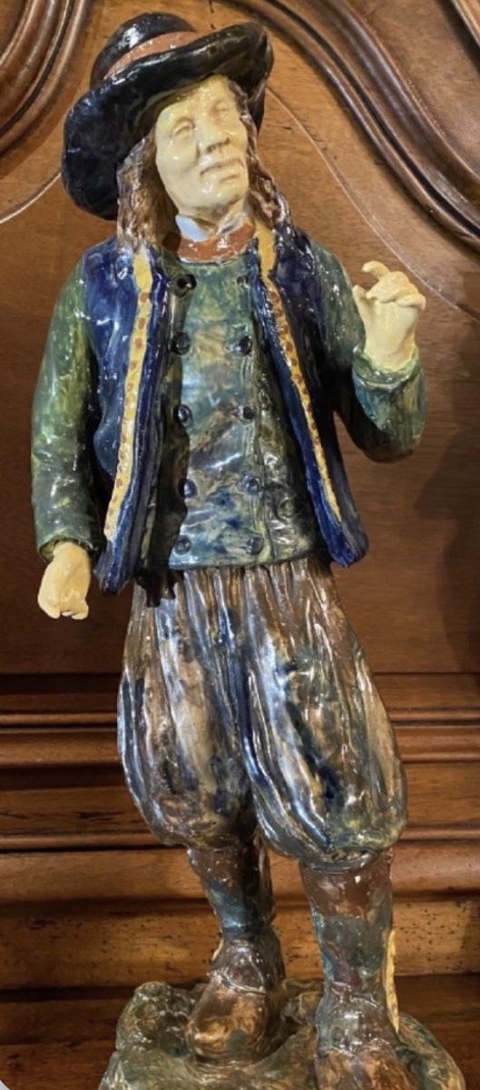 Achille Blot – A Notable Pair Of Breton Peasant Figures In Desvres Earthenware, Circa 1900–1905-photo-3