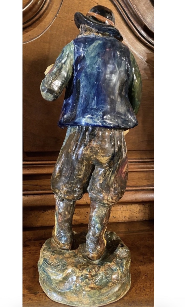 Achille Blot – A Notable Pair Of Breton Peasant Figures In Desvres Earthenware, Circa 1900–1905-photo-5