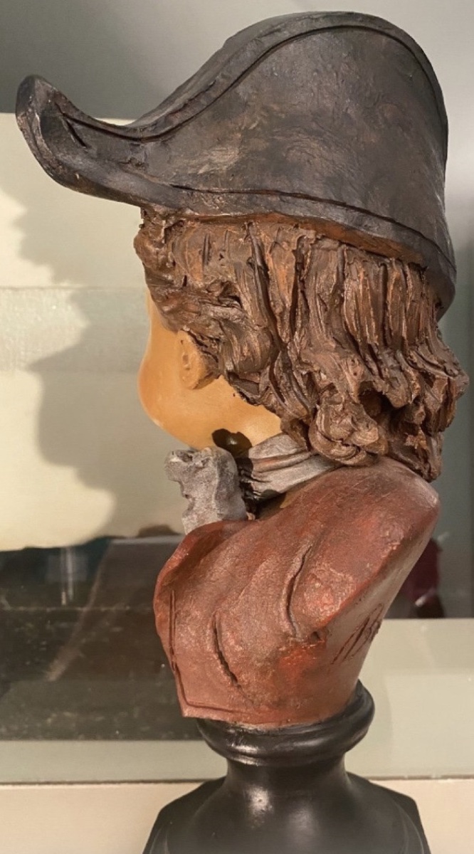 PAIRE DE BUSTES D’ENFANTS EN TERRE CUITE POLYCHROME, SIGNÉS BOURGOIN, VERS 1900-photo-5