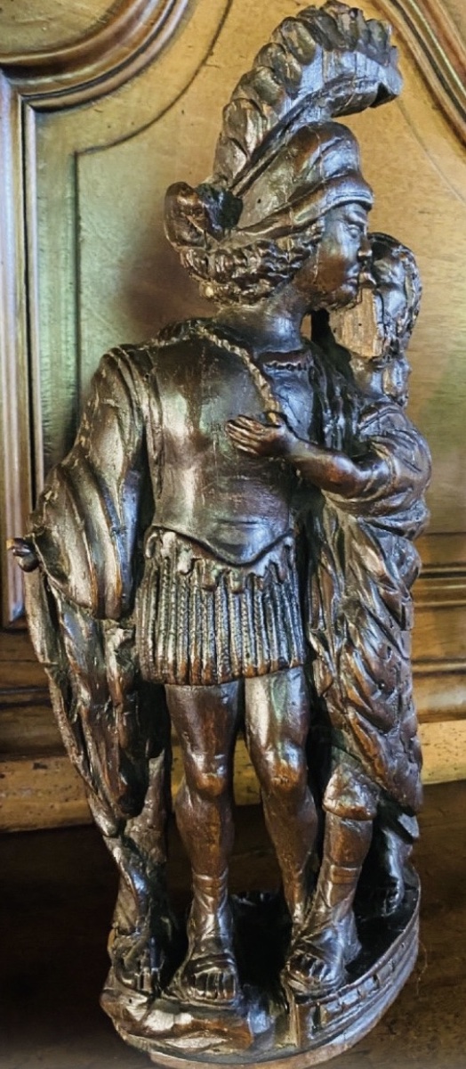 LE BAISER D'ADIEU - RARE HAUT-RELIEF EN BOIS SCULPTÉ DU XVIIIE SIÈCLE-photo-4