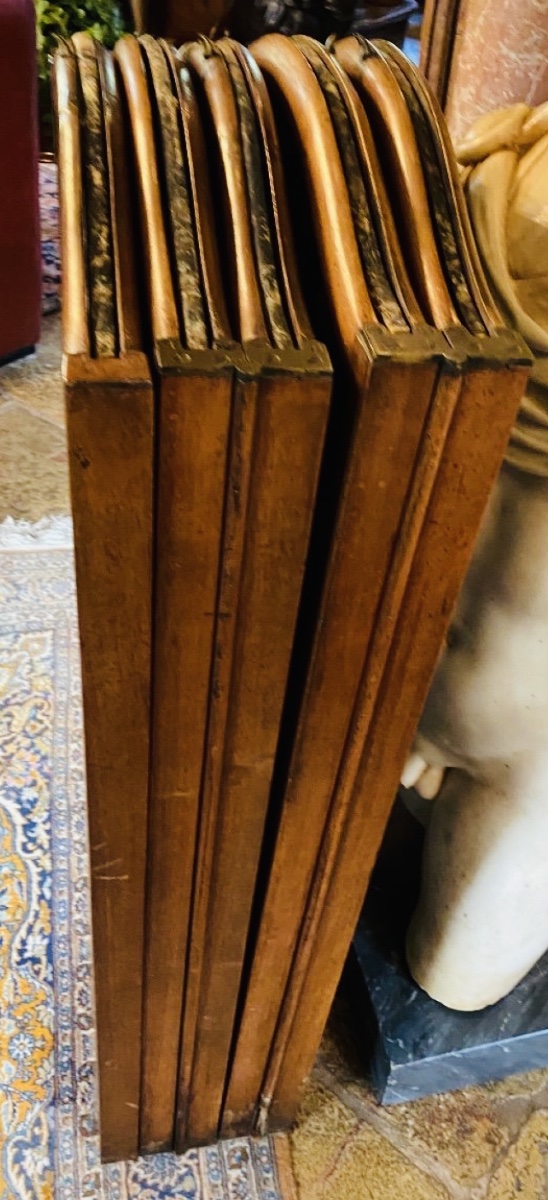 PARAVENT BAS À CINQ FEUILLES, PAPIER PEINT EXOTIQUE D'ÉPOQUE LOUIS XV - XVIIIe SIÈCLE-photo-1