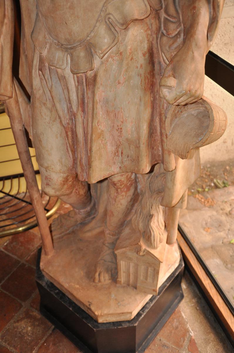 Statue En Terre Cuite De Saint Florian-photo-4