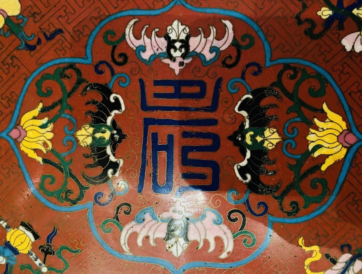 GRAND COFFRET CHINOIS EN ÉMAUX CLOISONNÉS - DÉBUT DU XXe SIÈCLE-photo-8
