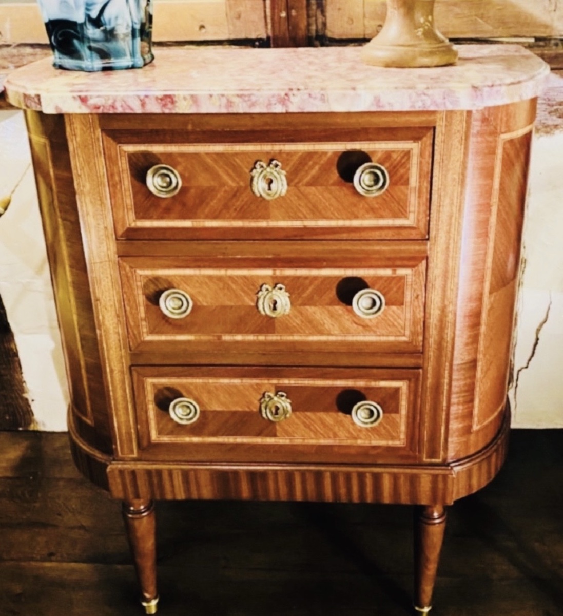 Louis XVI-style Chest Of Drawers With Rounded Sides, Made In The Faubourg
