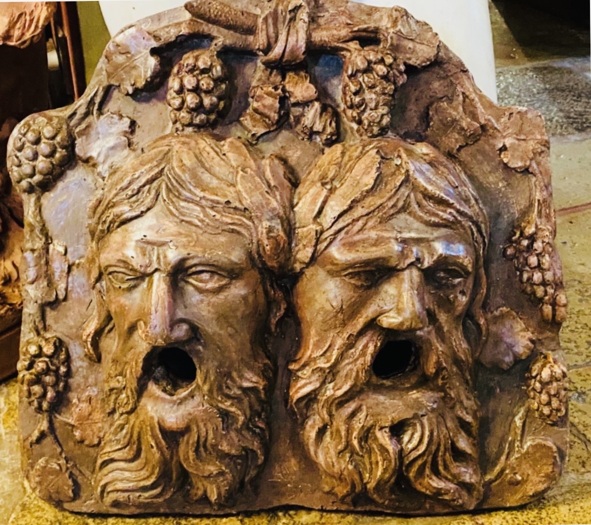 Bacchus, Fountain Spout, Bacchus Model, Large Patinated Plaster Sculpture From The Late 19th Century-photo-2