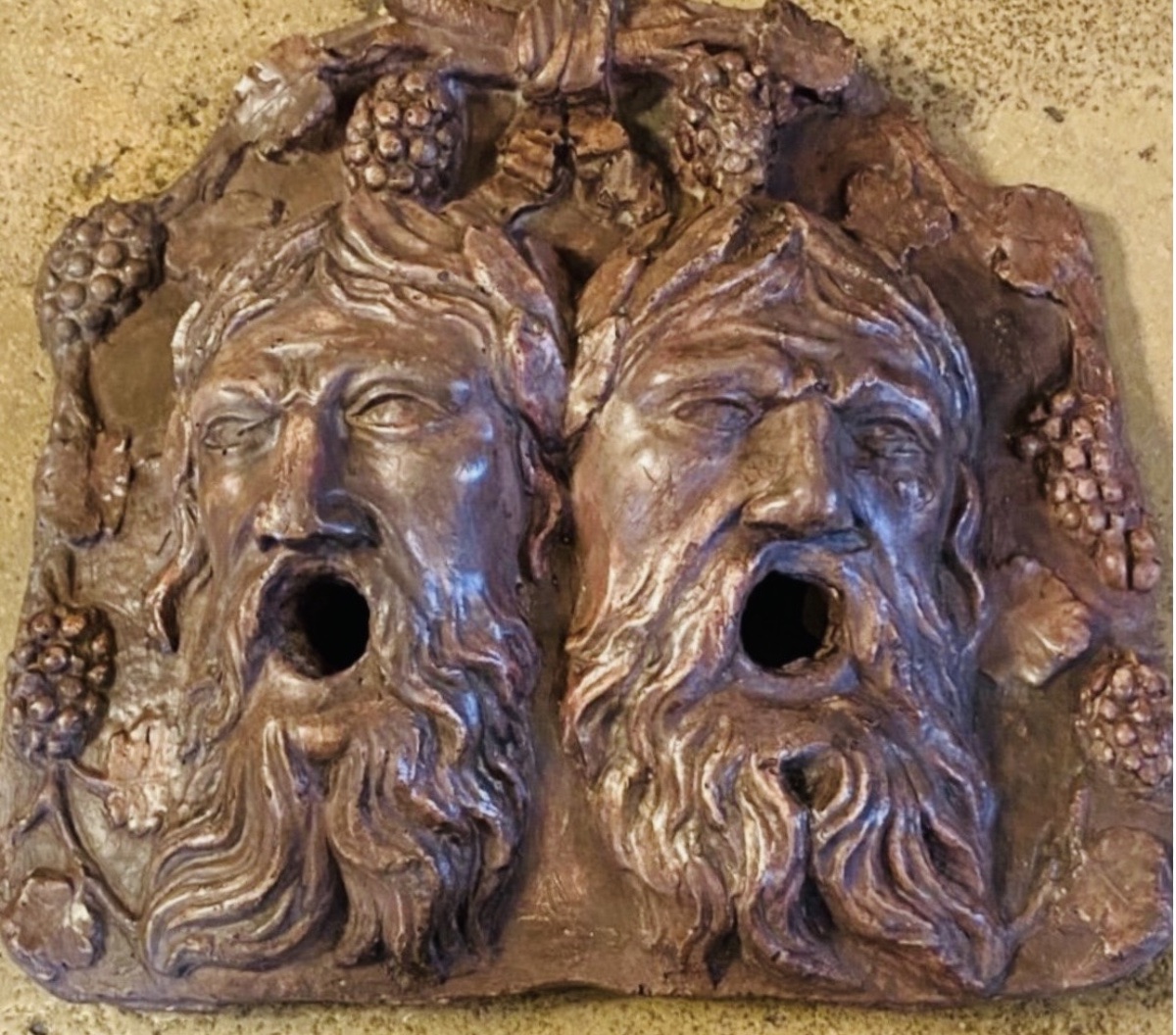 Bacchus, Fountain Spout, Bacchus Model, Large Patinated Plaster Sculpture From The Late 19th Century-photo-5